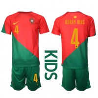 Dres Portugal Ruben Dias #4 Domaci za djecu SP 2022 Kratak Rukav (+ kratke hlače)